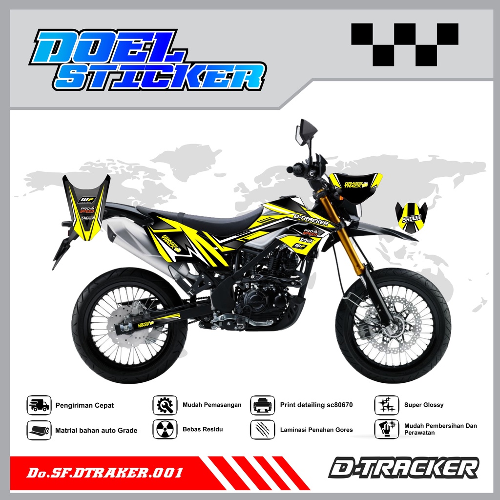 Sticker Striping Kawasaki Dtracker Semifull Varasi Hologram Pelangi,Crome Doel 001