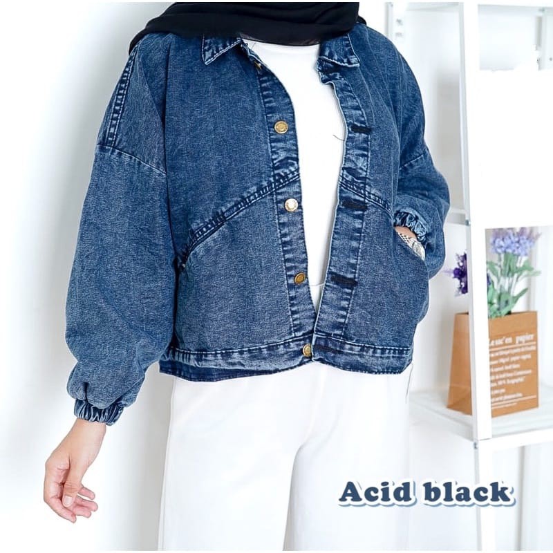 Tq88indonesia Fashion Jaket Jeans Wanita Jumbo / VINTAGE OVERSIZE JACKET / Jaket Jeans Cewek Kekinian / Outer Wanita Terbaru