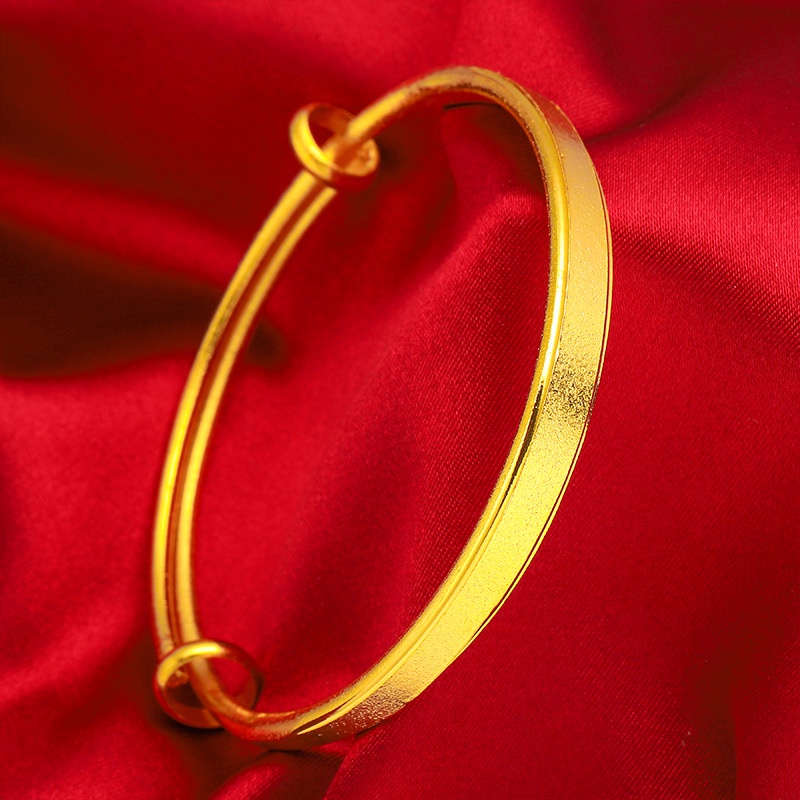 Gelang Emas Matte Emas Asli Kadar 375 Model Dorong Tarik Gaya Korea Untuk Wanita