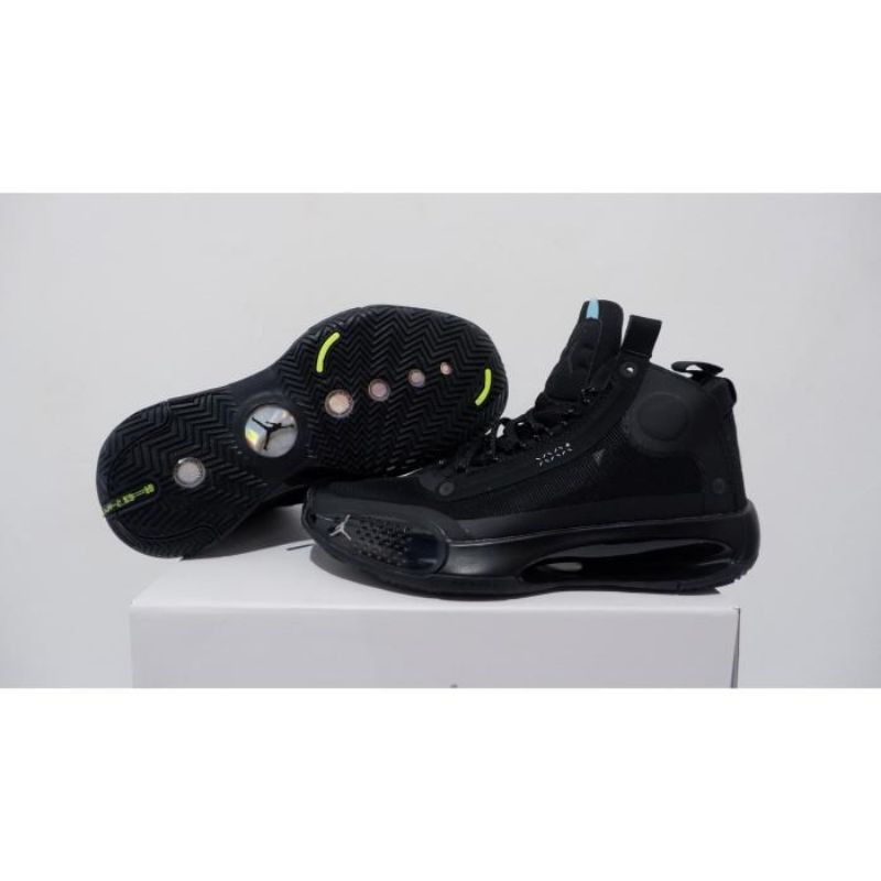 AIR JORDAN 34 "BLACK CAT" BLACK/BLACK-DARK SMOKE GREY-ELECTRIC GREENPK (Perfect Kicks) QualityBNIB