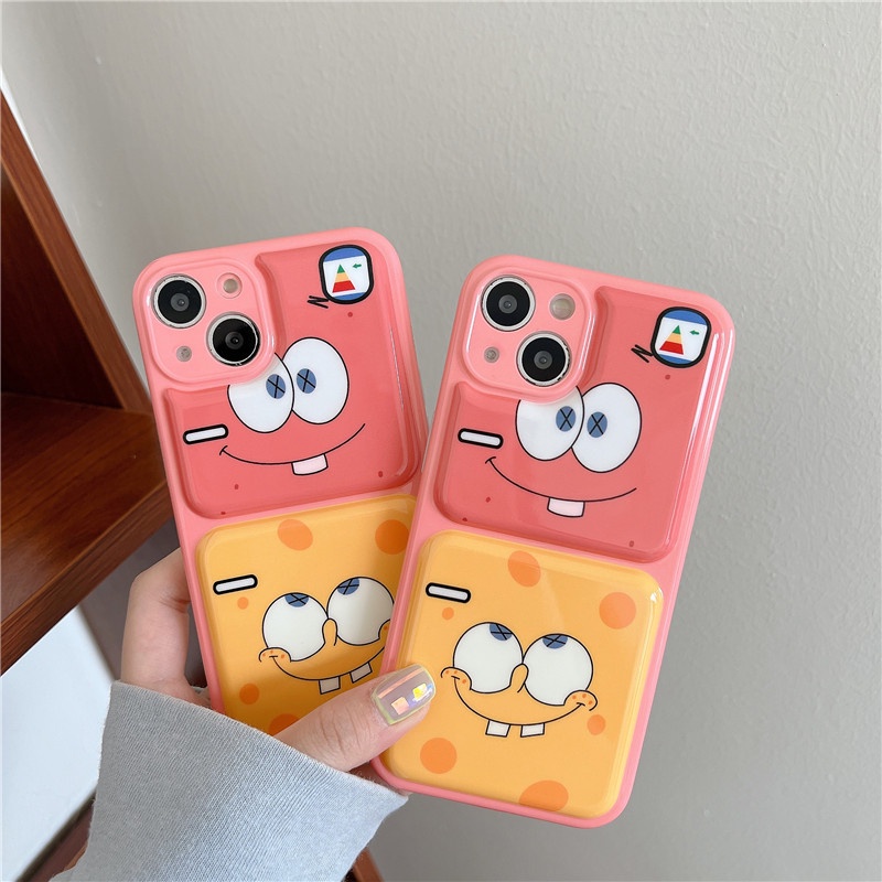 Soft Case iPhone Motif SpongeBob Softcase Pelindung Lensa Kamera Casing iPhone