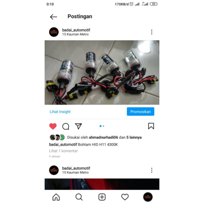 Bohlam HID H1 6000 K 4300 K