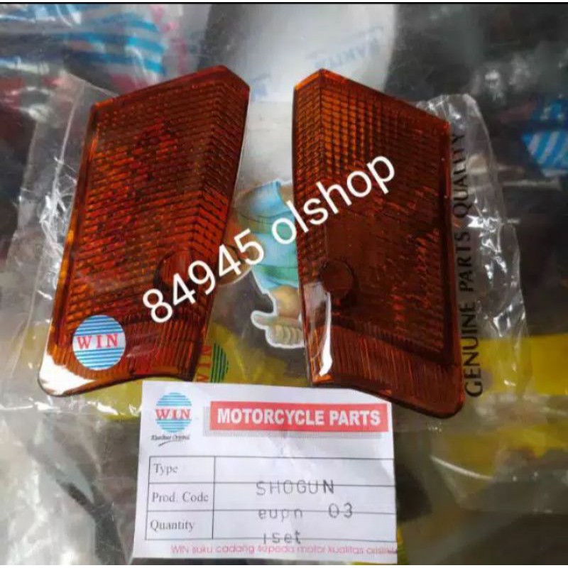 Mika kaca lampu sen depan shogun kebo tornado kuning