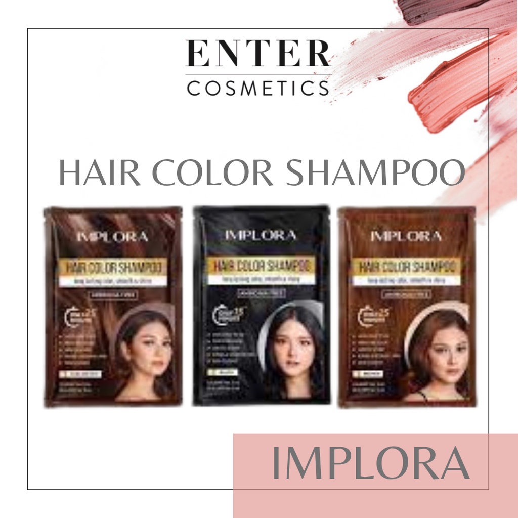 Implora Hair Color Shampoo 30ml Sachet -  Shampoo Pewarna Rambut Original BPOM