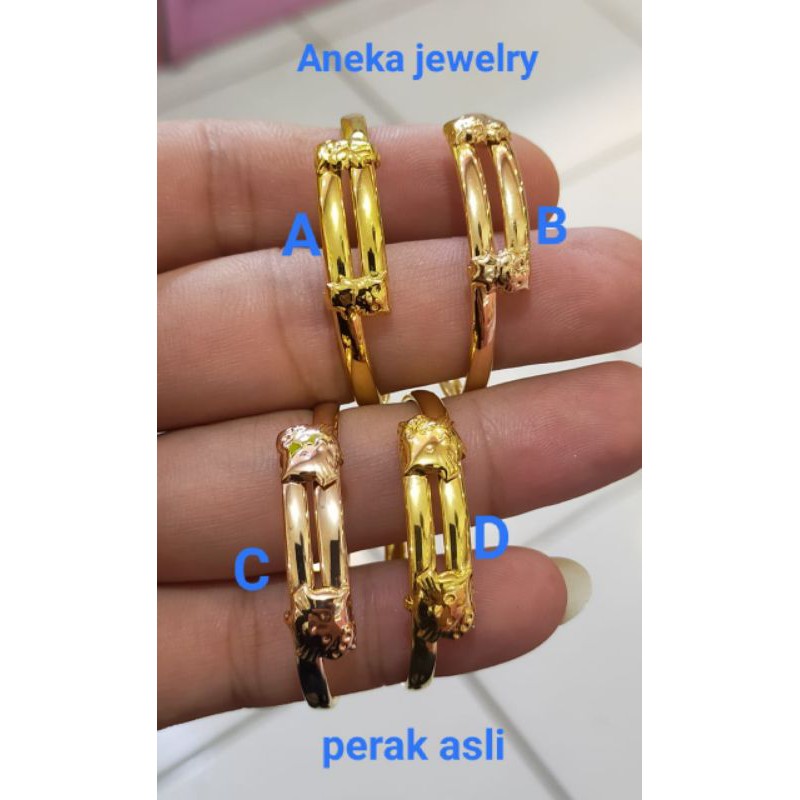 Gelang Slot anak Hello Kitty polos, Perak 925, Sepuh emas kuning dan rosegold