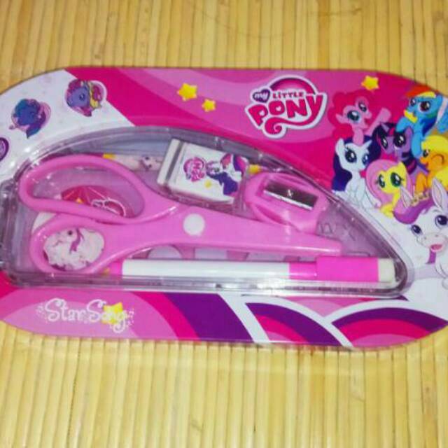 

set alat tulis karakter frozen dan little pony