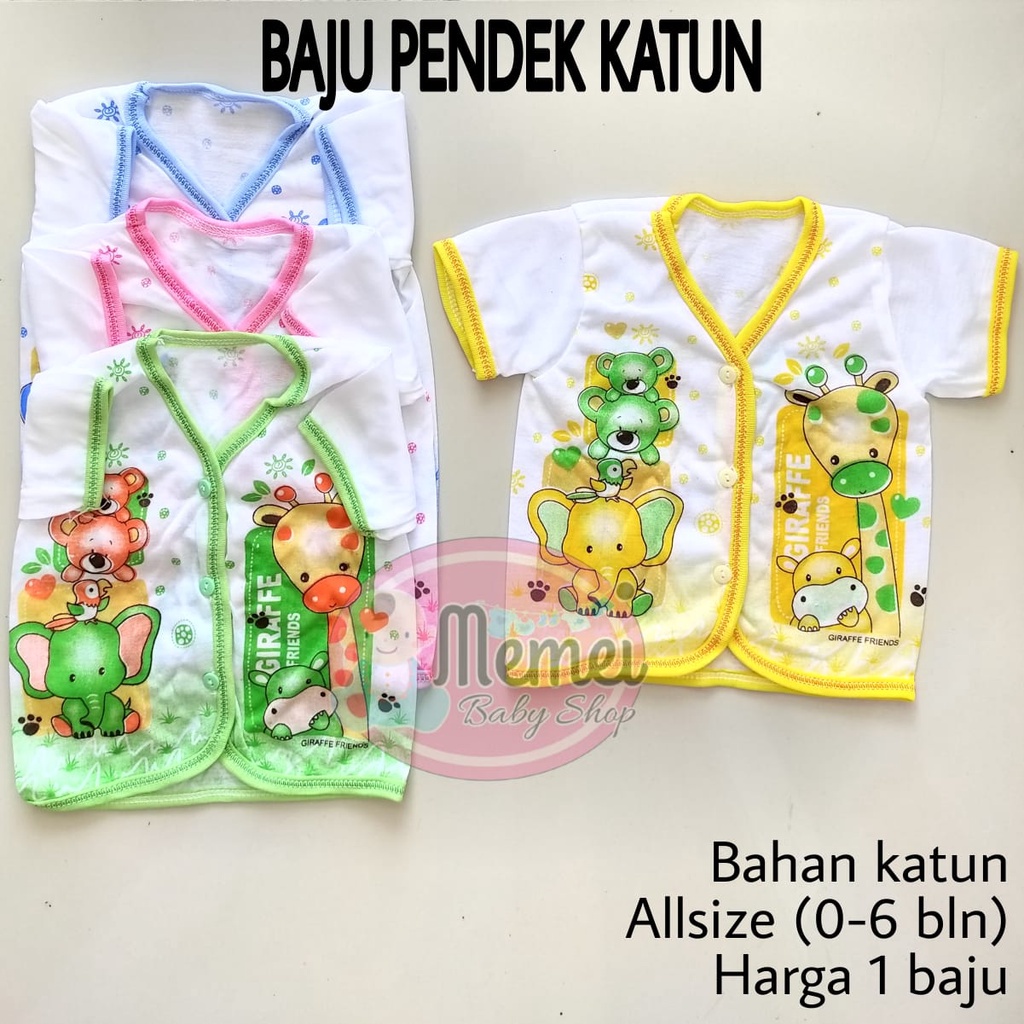 Baju bayi pendek KATUN perlengkapan bayi lahir-Baju pendek katun