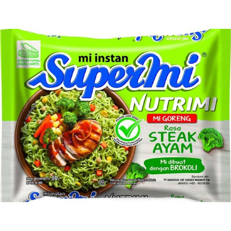 Jual Supermi Nutrimi Mie Goreng Rasa Steak Ayam G Shopee Indonesia