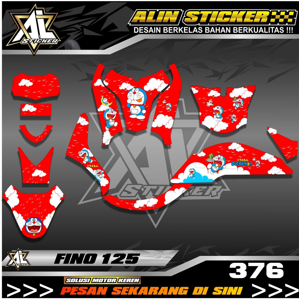 Decal Fino Doraemon - Decal Custom Yamaha Fino Premium full Body Dasbor