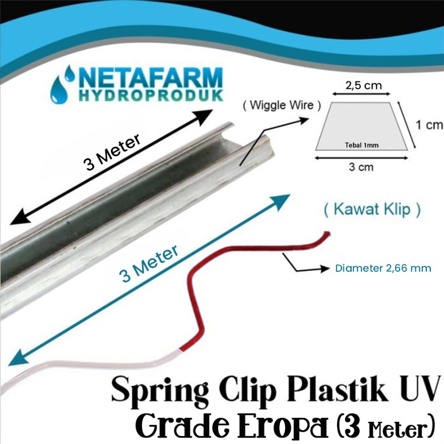 2pcs Springclip 3 mtr Spring Clip Penjepit Plastik UV Eropa Tebal