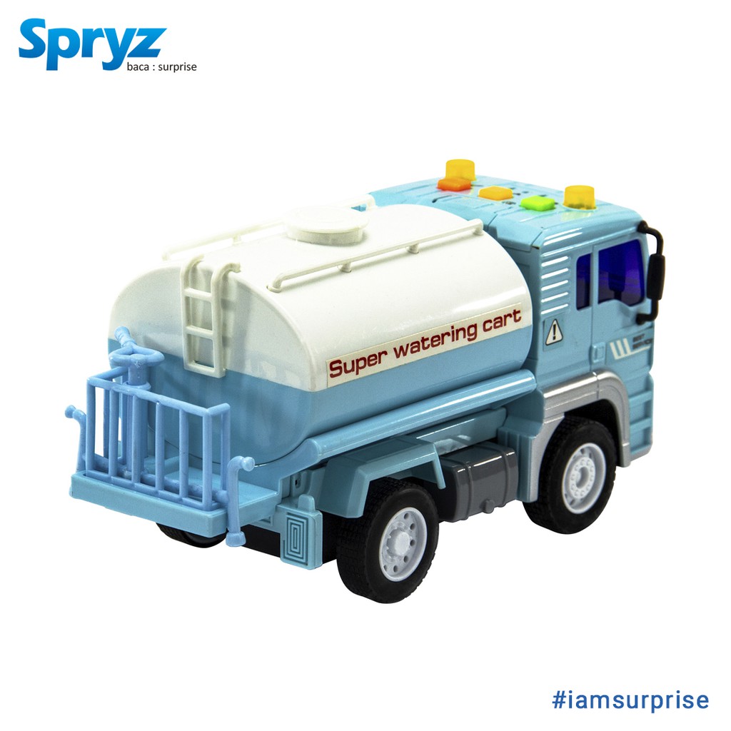 Mainan Truk Air 1:20 Spryz Citysquad dengan Mesin Friction, Lampu &amp; Suara