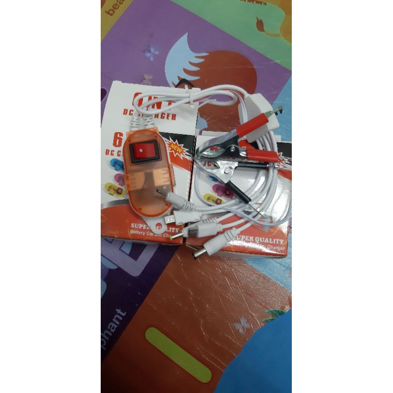 Charger Aki untuk Hp 6in1 2usb cas hp sambung ke aki