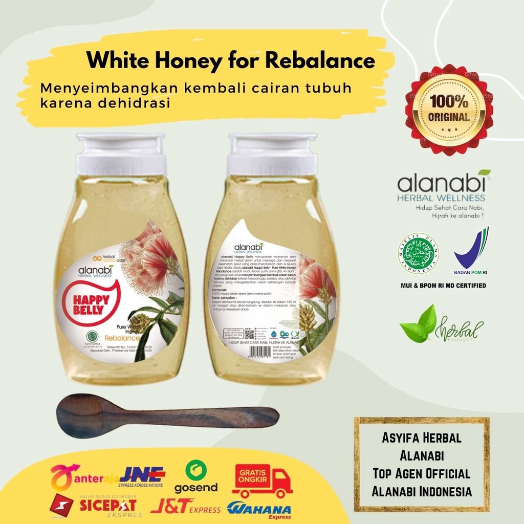 

Madu Putih Murni Asli Alanabi Madu Happy Belly - Alanabi Pure White Honey (Rebalance) G