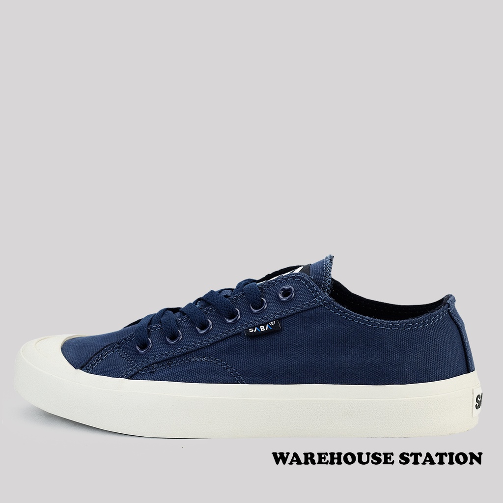 SABA Basic Low Navy - Sepatu Sneakers Casual Pria Wanita