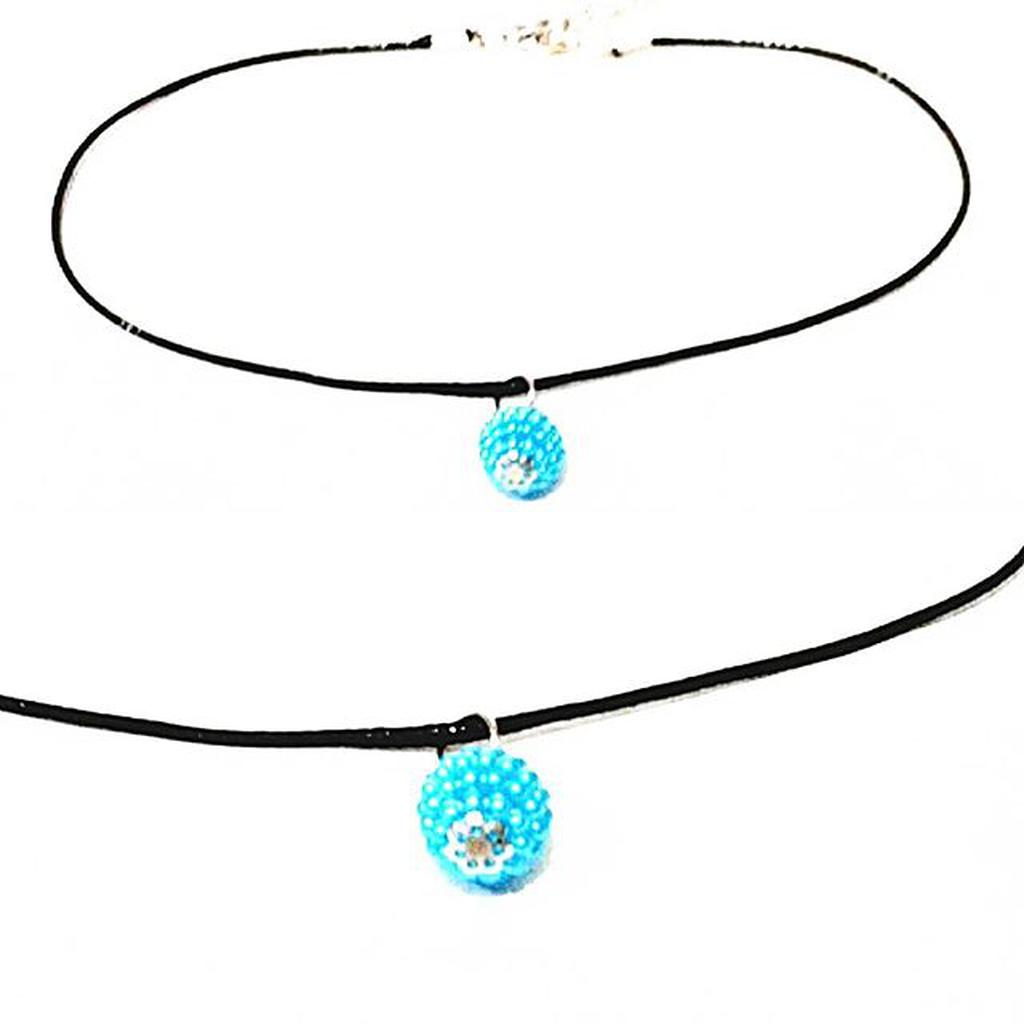 Baby Choker Necklace Blue Berry | Kalung Handmade