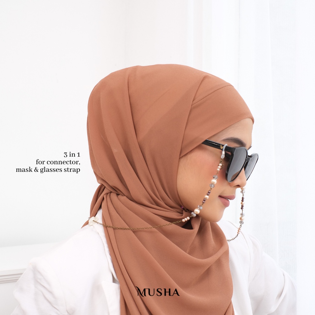 Musha 3in1 Strap &amp; Konektor - ROSE ELASTIC | Tali Masker / Strap Masker / Konektor Masker