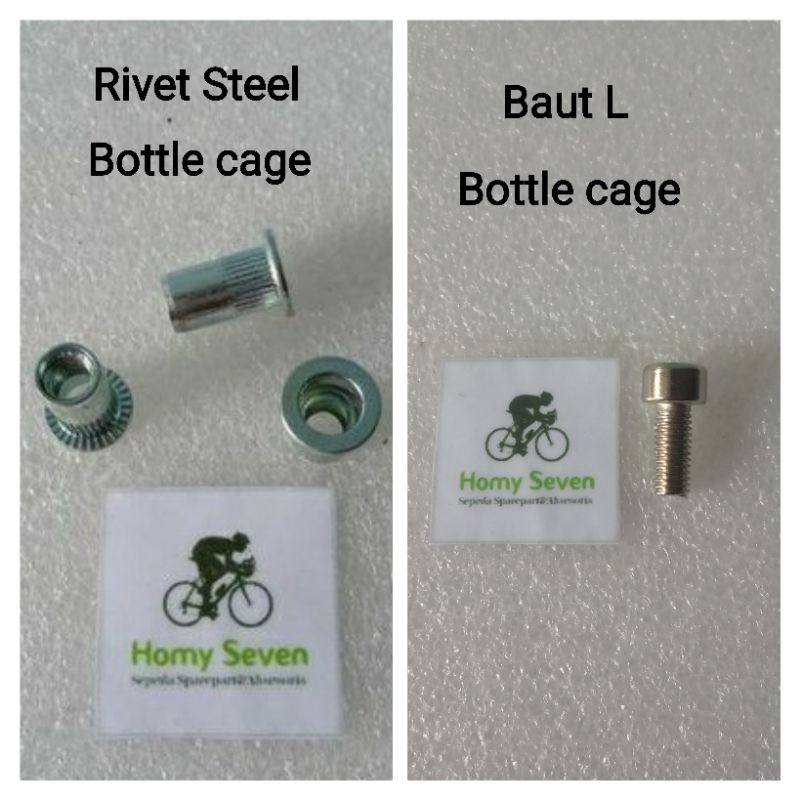 Rivet steel tempat rak botol sepeda,rivet nut bottle cage,Baut Rak botol,baut Bottle cage