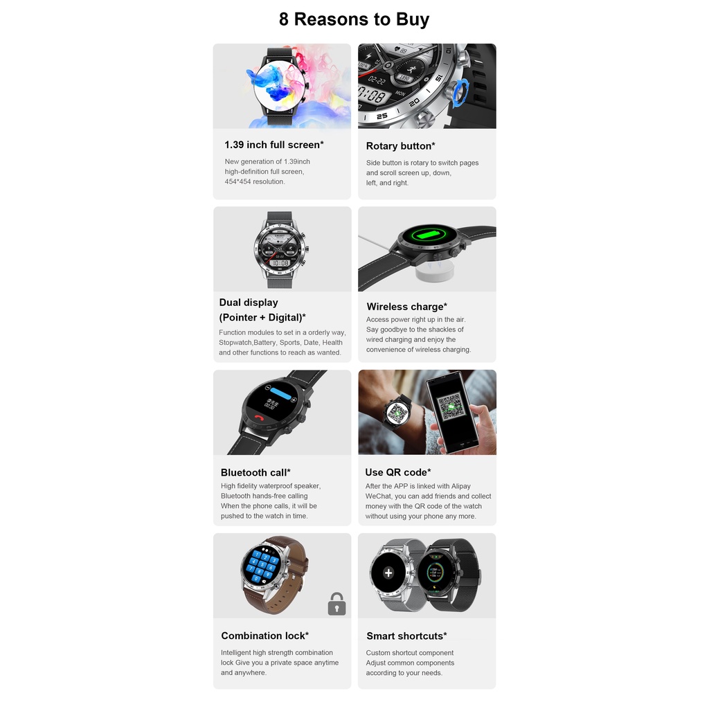 DT NO.1 KK70 DT70 Smart Watch Full Touch Screen Heart rate Monitor BT Call Smartwatch-2