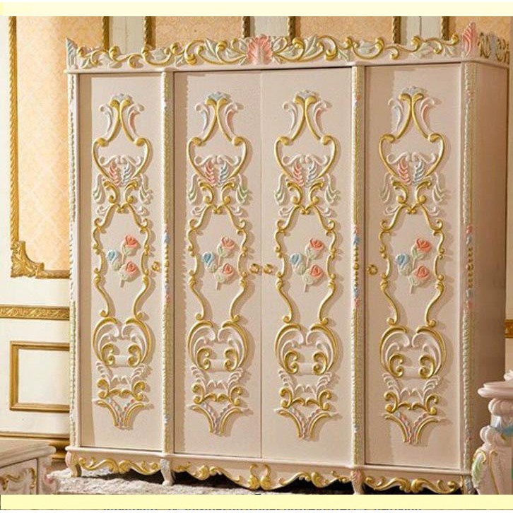 lemari pakaian mewah gaya italy jati jepara