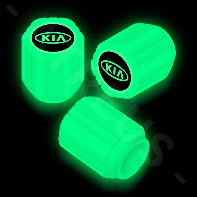 4pcs KIA Luminous Pentil Ban Tutup Pentil Ban Carnival Picanto Rio K5 K3 Cerato Sorento Sportage Aksesoris Mobil Motor Sepeda