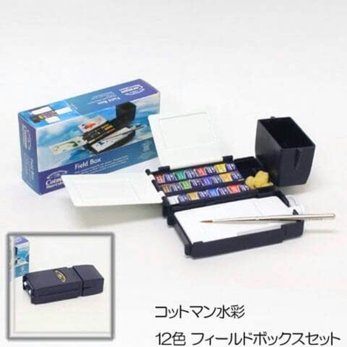  winsor  and newton  field box 12 warna cat  air  Shopee 