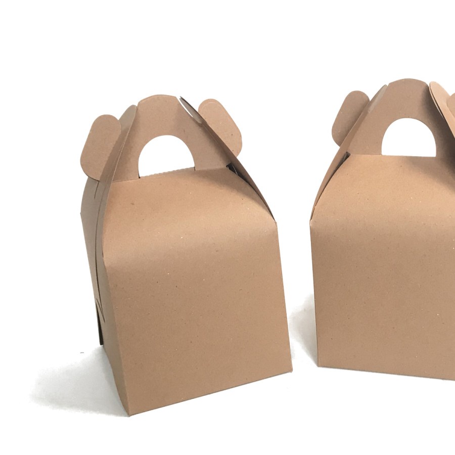

kardus gable box brown kraft dus jinjing kotak kemasan snack packaging hampers ukuran 14.5x14.5x14cm
