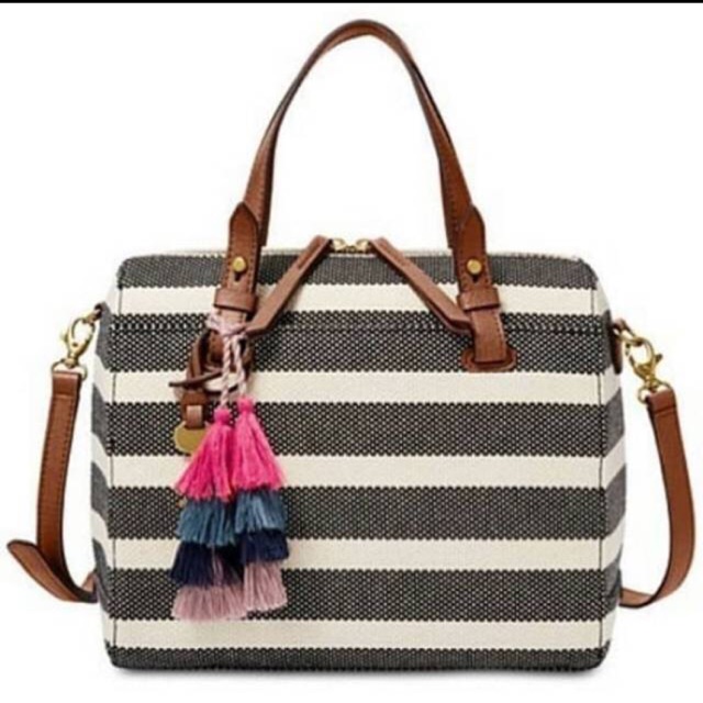 Fossil Rachel Satchel black stripe original