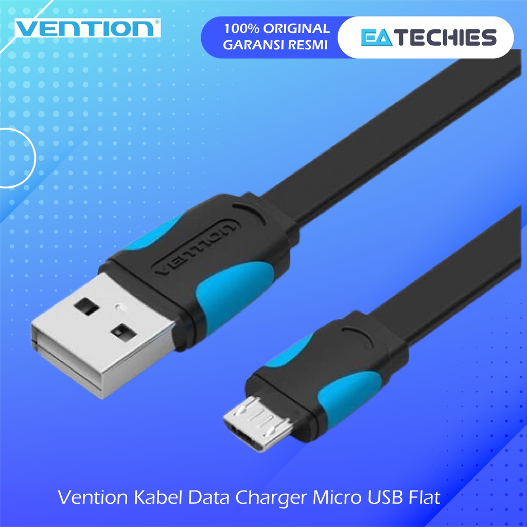 Vention A08 Kabel Data Charger Micro USB Flat Android Stick PS3 Serba Guna