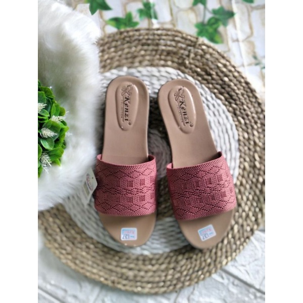 sandal flet NVd /Rajut kenzie/slop conexion kekinian