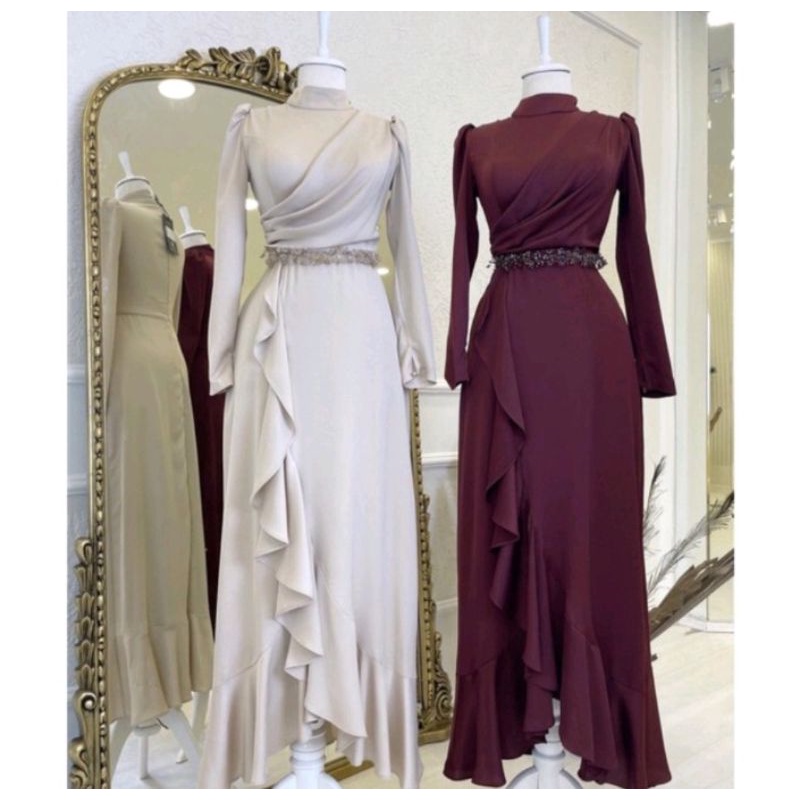 Dress Pesta / Gamis Pesta / Gaun Muslimah / Armani Silk / Bridesmaid Dress /