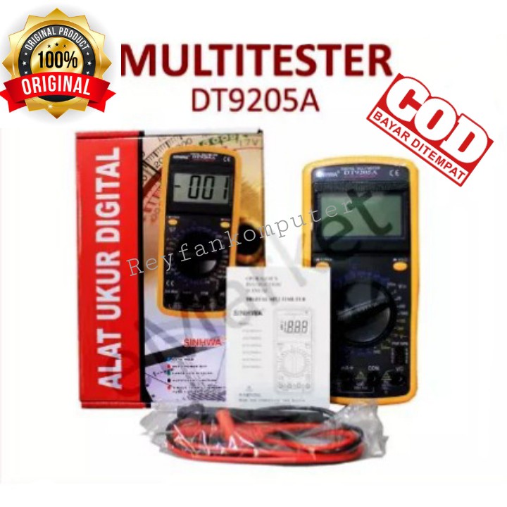 DIGITAL MULTITESTER DT-9205A / MULTITESTER AVOMETER DIGITAL DT-9205A MURAH