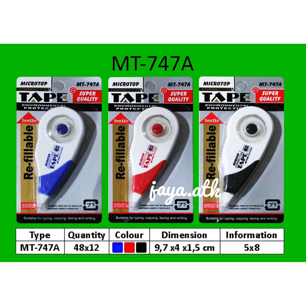

CORRECTION TAPE TIPEX KERTAS TIP EX ROLL KERTAS PITA 747 8 METER X 5 MM