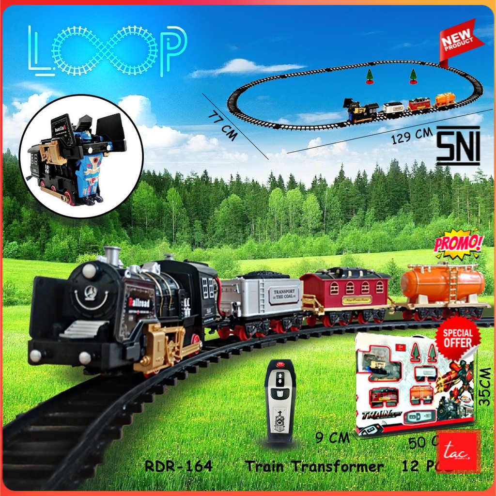 PROMO RDR231 RDR164 RC Kereta Api Robot Train Mainan Anak Remote Control Remot Murah LOOP