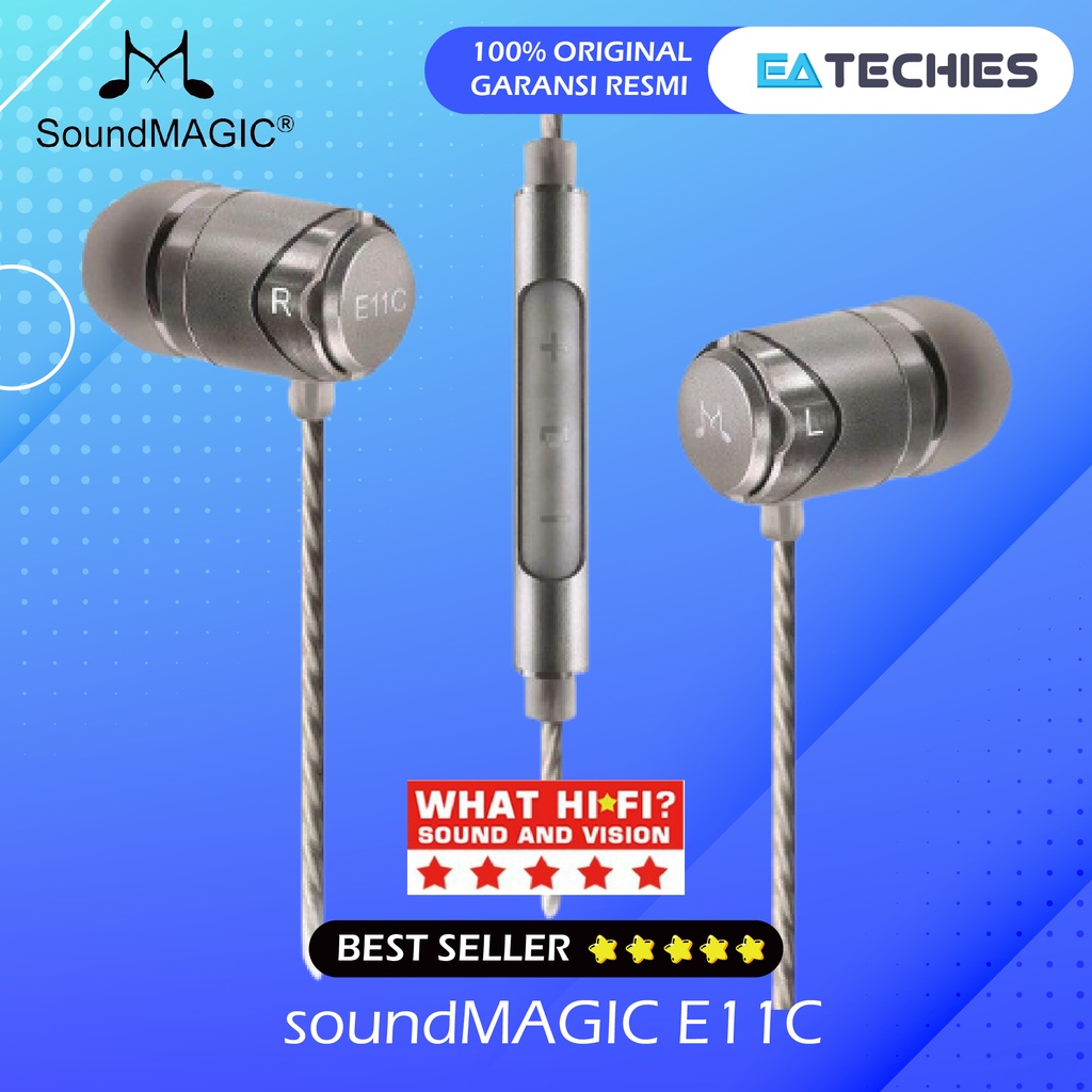 SoundMagic E11C Garansi Resmi 1 Tahun Sound Magic E11 C In Earphone With Mic + Volume Control / Headset / Handsfree Mikrofon / Earphones Microphone / Hifi Audio