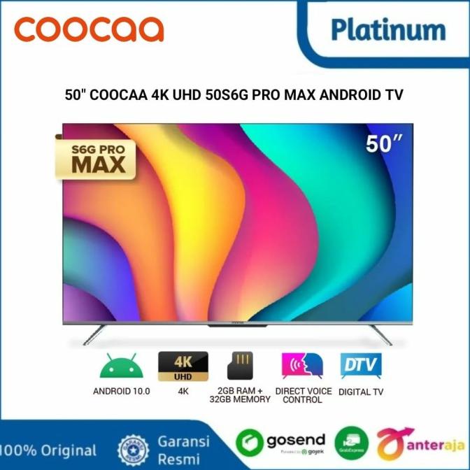 COOCAA 50S6G PRO MAX - Android Digital TV -Far Field Voice Control Termurah