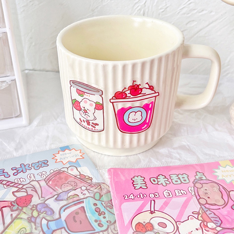 40pcs Stiker Motif Kartun Makanan Vending Machine Untuk Dekorasi DIY