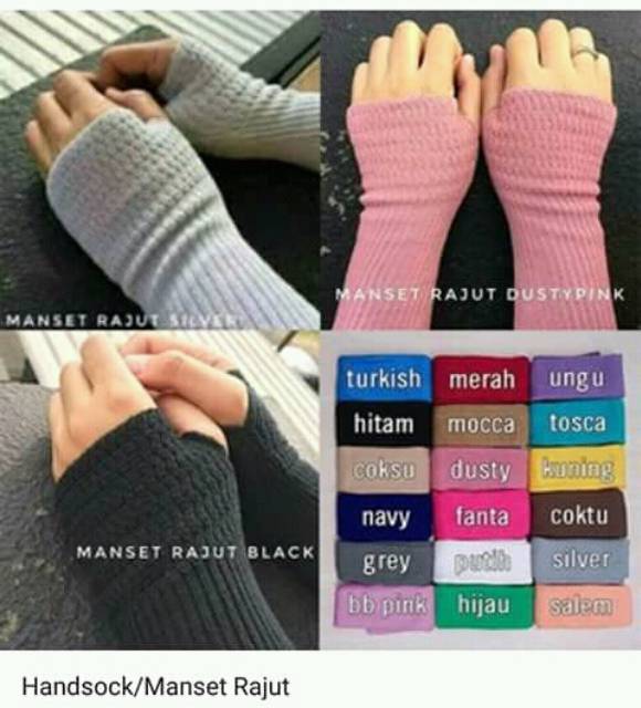 (COD) Handsock Rajut Polos Premium/Manset tangan wanita