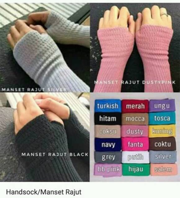 (COD) Handsock Rajut Polos Premium/Manset tangan wanita