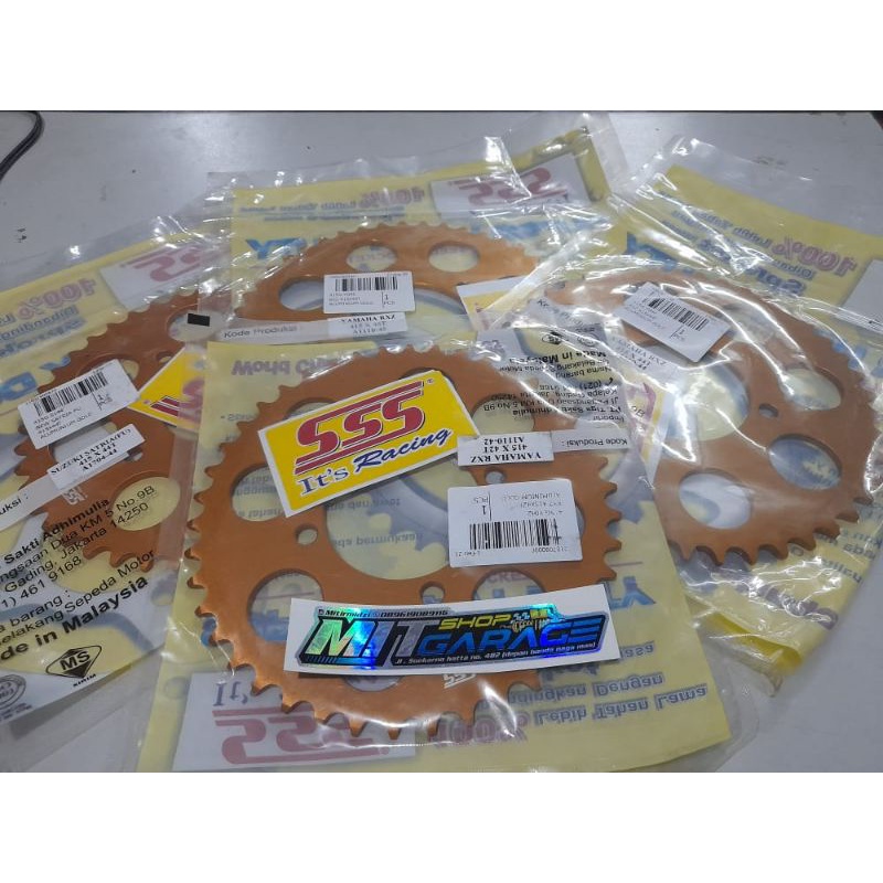Gear Belakang SSS Alumunium Gold 415 Yamaha/RxKing/Rxz