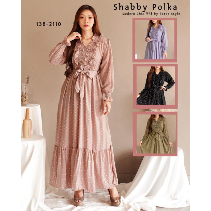 Gamis Yuna Polka/ dress Yuna Polka korea / / gamis Korean style / gamis lebaran