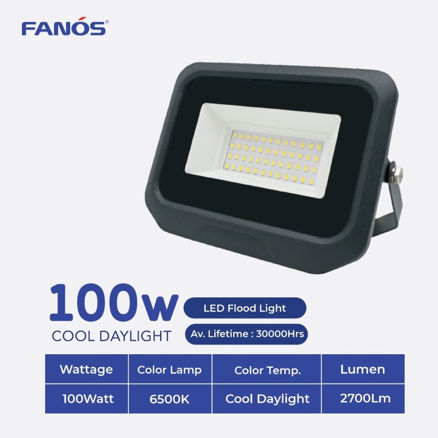 FANOS Lampu Sorot LED 100W - Flood Light / Outdoor / Tembak 100 Watt