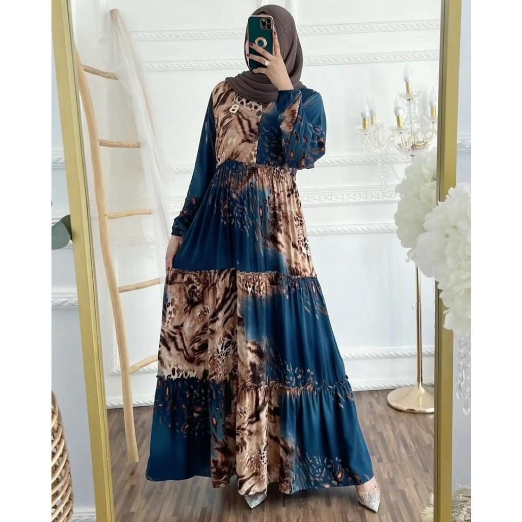 Gamis Rayon Homey Dress Terlaris / Gamis Muslim Syari Motif Terbaru-Marion Dress