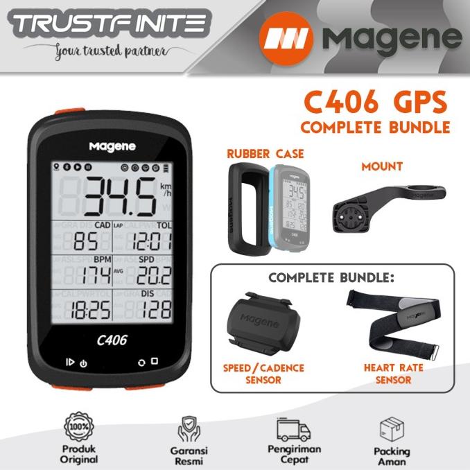 Magene C406 Speedometer GPS Bike Computer Magene C406 - Garansi Resmi - STANDARD BOX, Merah
