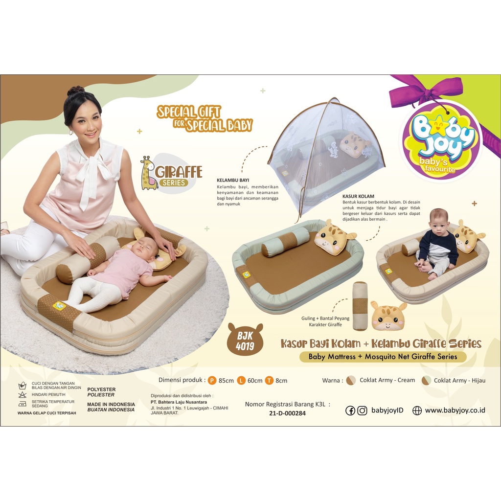 Kasur Bayi Kolam + Kelambu Baby Joy Giraffe Series - BJK4019