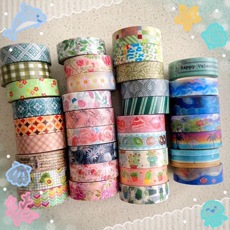 

Washi tape summer , foil, hologram, floral