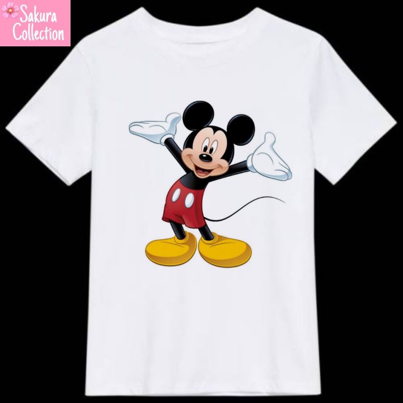 kaos baju Mickey Mouse Minnie Mouse Daisy DISNEY kartun motif karakter Tshirt pria wanita anak dewasa tee kaus distro youtuber hitam putih katun combed cotton 30s 24s oversize lokal S M L XL XXL 2XL XXXL 3XL lengan pendek termurah terlaris BEST SELLER 2