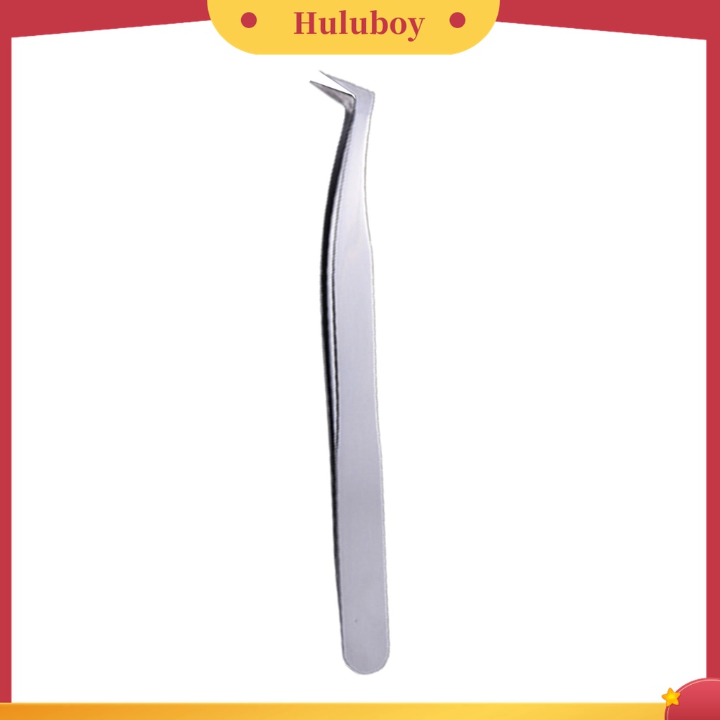 Huluboy Huluboy♡ Pinset Bulu Mata Profesional Bahan Stainless Steel Warna Silver Untuk Pemula