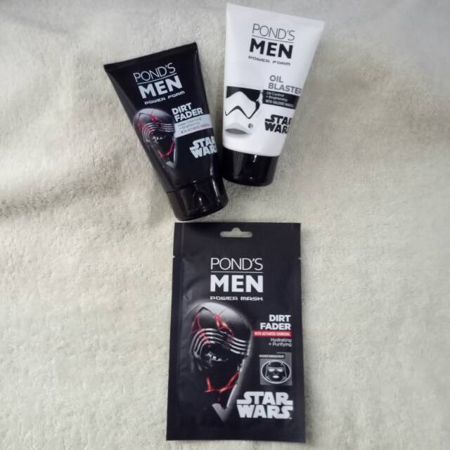 DAPAT 3  Paket PONDS Men Star Wars Facial foam Sabun Wajah 100 g + Masker + Free Tas . Murah