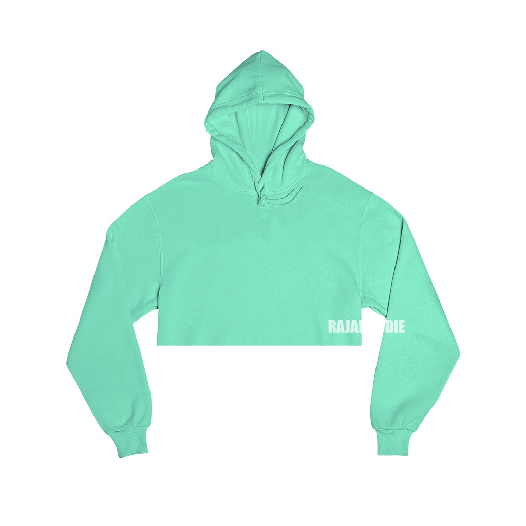 CROPPED HOODIE POLOS HIJAU TOSCA MUDA / MINT