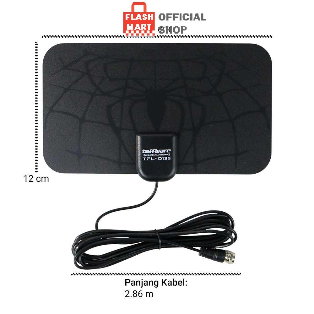 Flashmart  TFL-D139 Antena TV Digital DVB-T2 4K 25 dB Spider Pattern